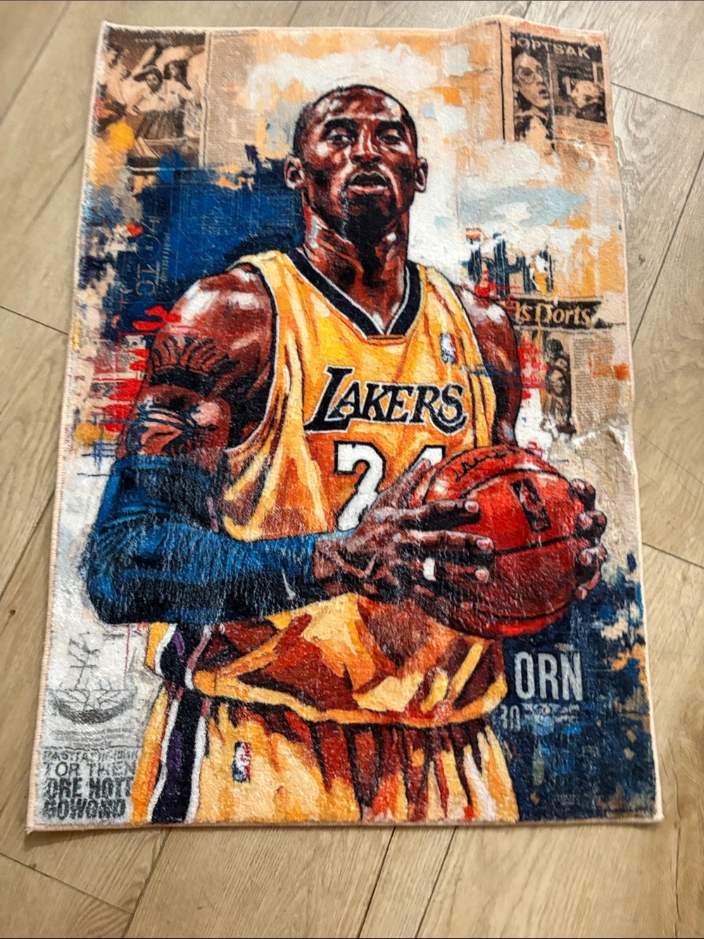 Los Angeles Lakers Kobe Bryant #24 Graphic rug yellow 32 measurements